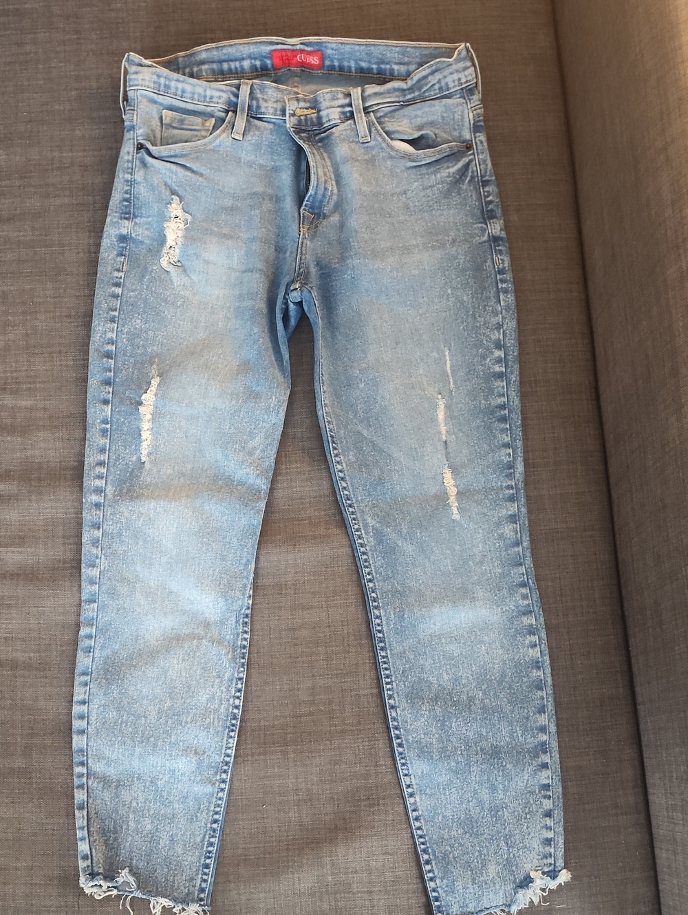 Guess Light Blue Skinny Distressed Men's Jeans